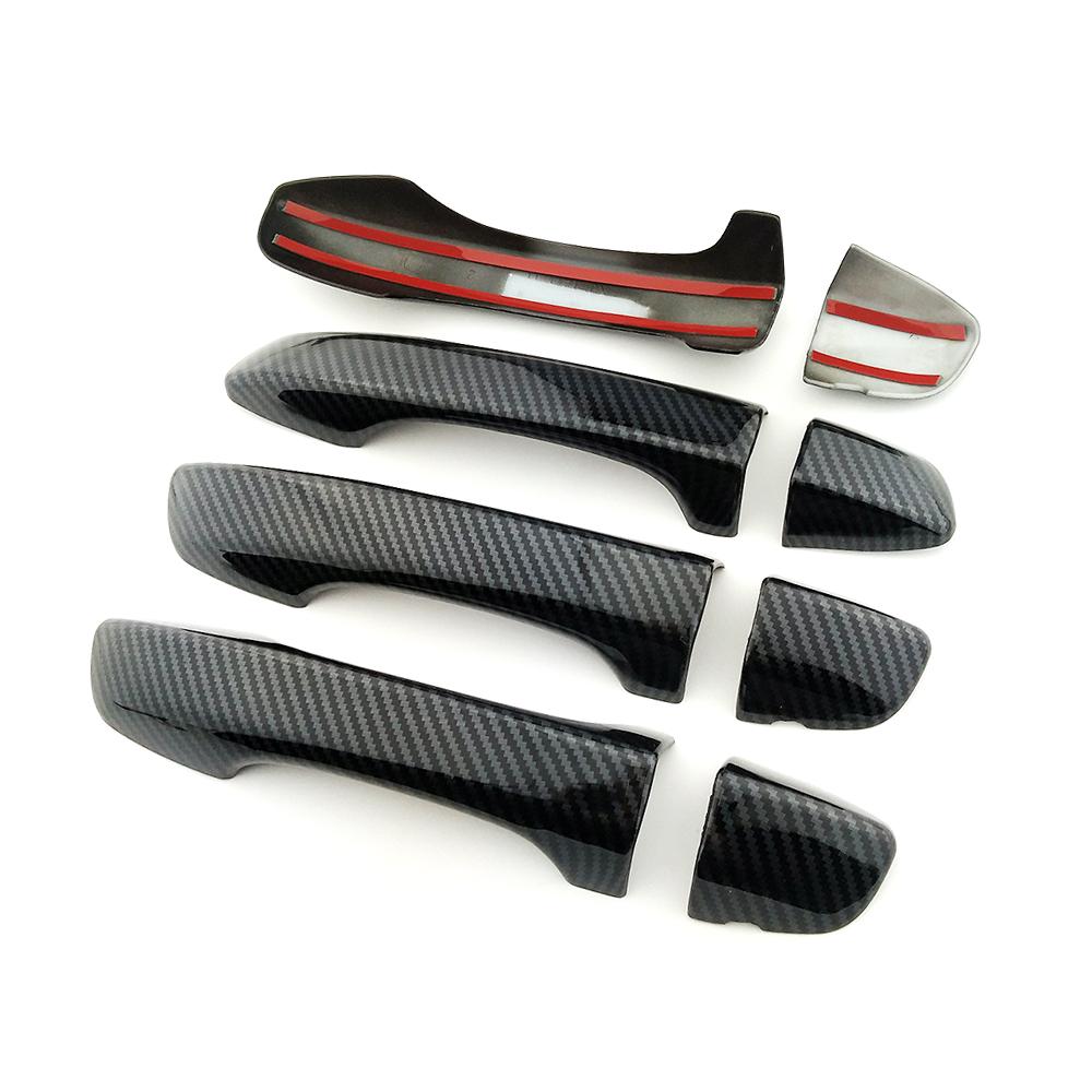 For Volkswagen VW Tiguan 2017-2024 Door Handle Cover Decoration Carbon Fiber Color Modify Refit Chrome Trim Protection Sticker