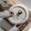 Travertine Service Tray, Bathroom Dressing Table, Natural Yellow Hole Stone Fruit Tray, Circular Jewelry Tray, Home Decoration