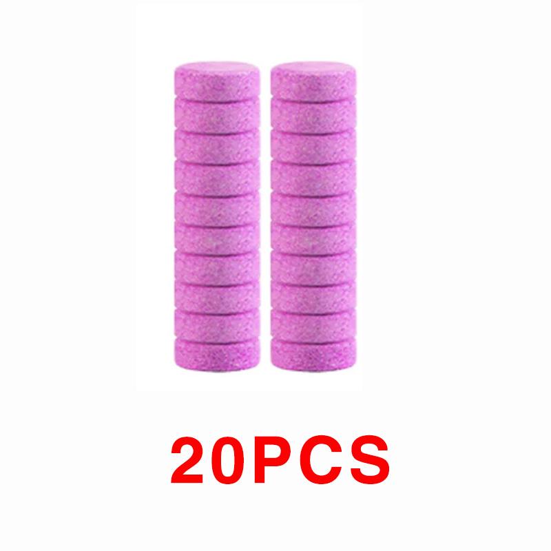 Car Tablet Windscreen Cleaner Effervescent Window Solid Cleaning Automobile Glass Wiper Washing Tablets Dust Remover Pink 20pcs