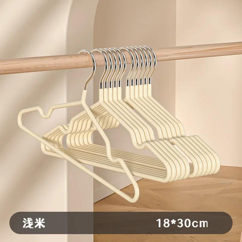 10pcs Metal Traceless No-slip Clothes Hangers, Durable Strong Clothes Racks, Household Space Saver for Organization of Bedroom