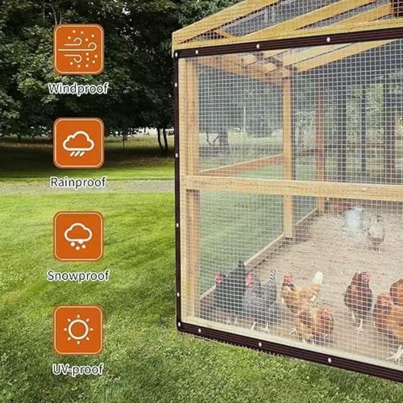 1 Stück PE Verdickt Transparent Wasserdichtes Tuch Reißfest Staubdicht Kunststoff Wachstuch Outdoor Überdachung mit Verstärkten Metallösen Geeignet