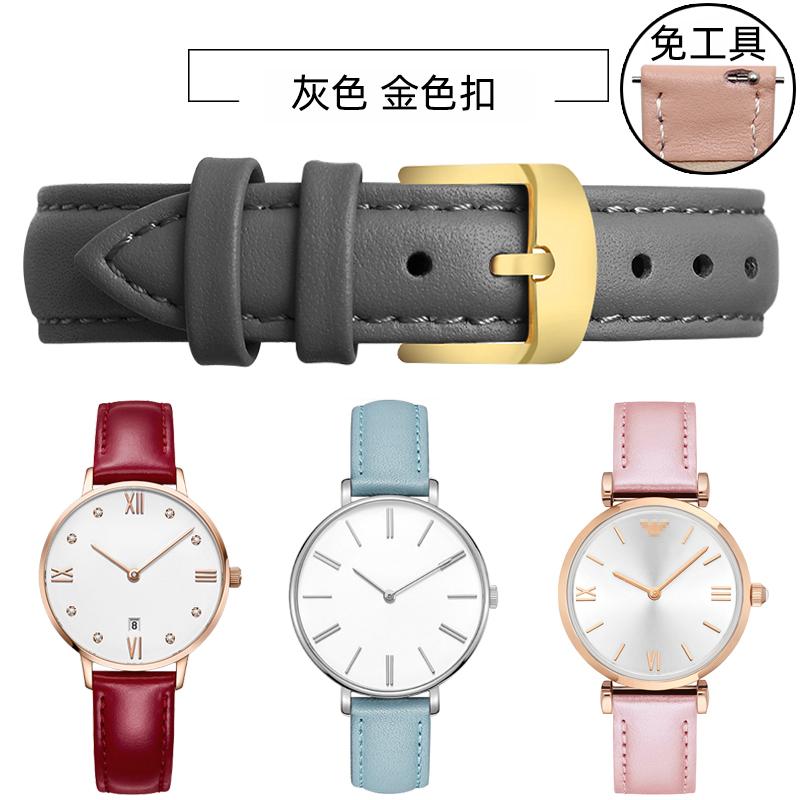 10 12mm 14mm 15mm 16mm 18m Quick Release Strap Women Genuine Leather White Red Pink Blue Cowhide Watch Band Bracelet Accessories