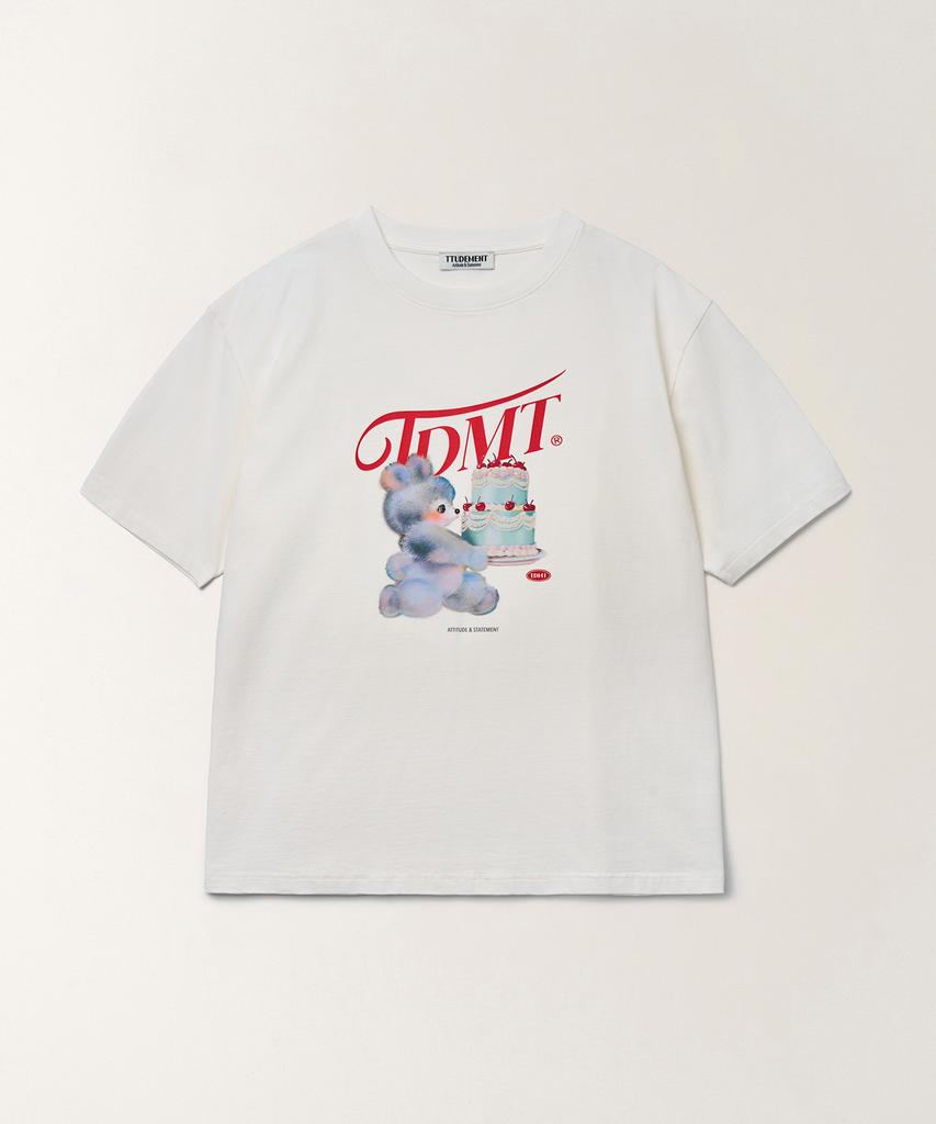 TTUDEMENT Cake Bear Tee_White
