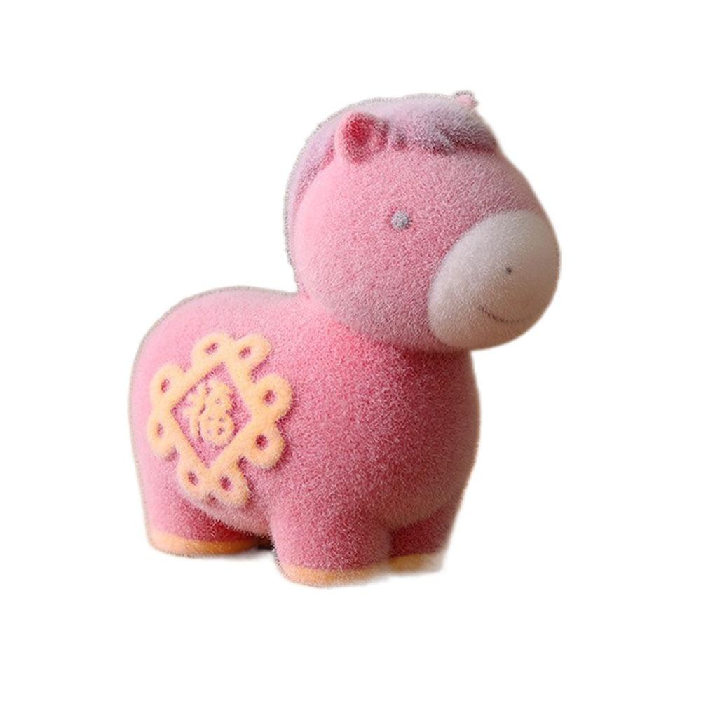Lucky Plucked Horse Year Mascot Ornament Chinese Style Resin Zodiac Horse Ornaments Horse Mascot Desktop Ornament