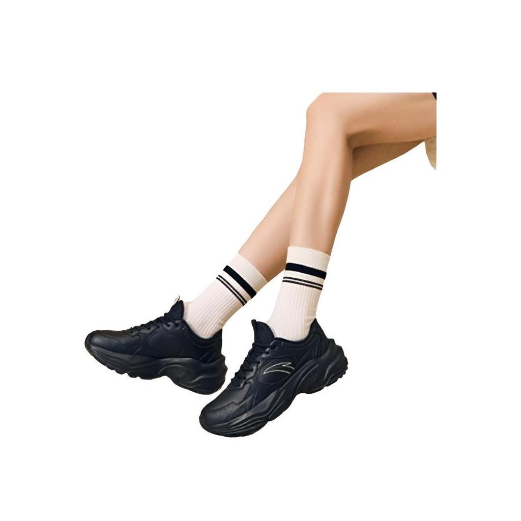 Anta Little Millennium Trendy Comfortable Wear-Resistant Breathable Height-Increasing Low-Top Casual Shoes Women sneaker Black 922538826-4