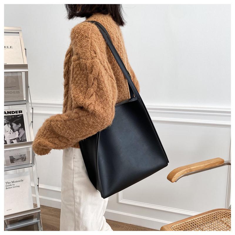 Quality Women Tote Bag Shoulder Leather Handbag Designer Luxury Totes Large Capacity Solid Color Shopper Bag Women