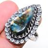 Labradorite Gemstone Handmade 925 Sterling Silver Jewelry Ring Size 9