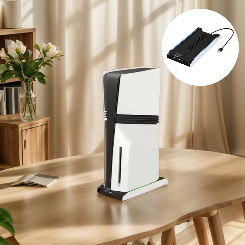 For Slim Pro Vertical Stand RGB Game Console Base Cooling Fan Bracket VR Headset Controller Charger Dock Station for ps5 