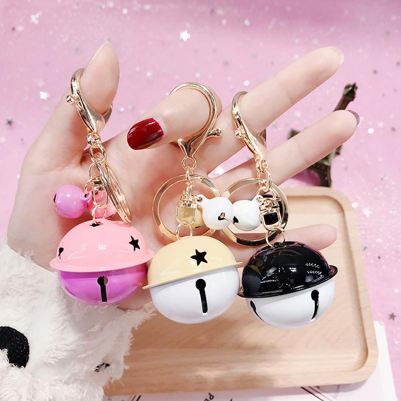 Trendy Metal Car Cartoon Keychain With Cute Bell Multiple Color Options Gift
