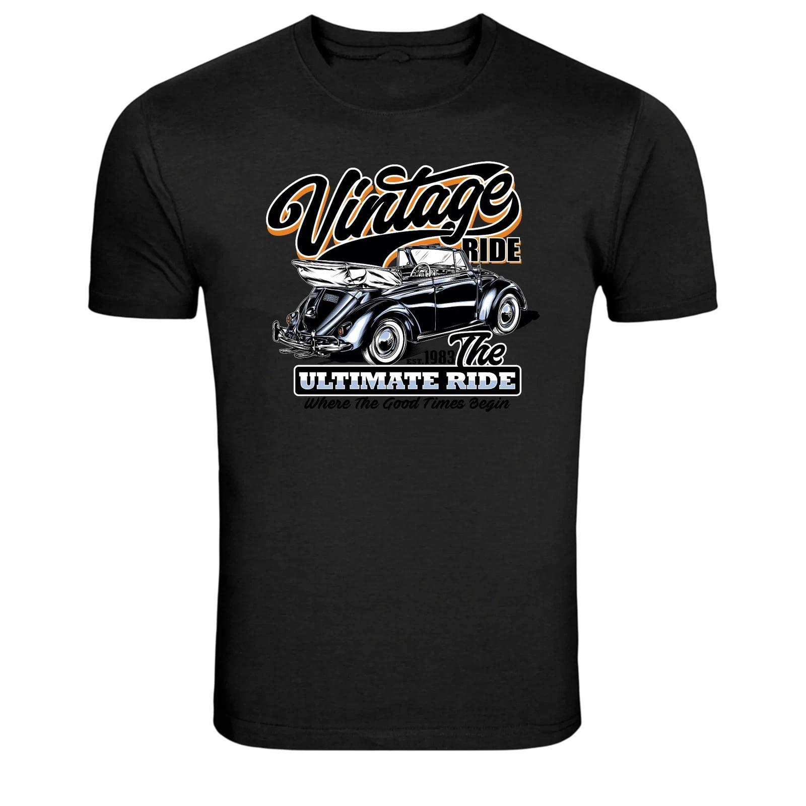 Vintage Classic Car Retro Ride Graphic T-Shirt S