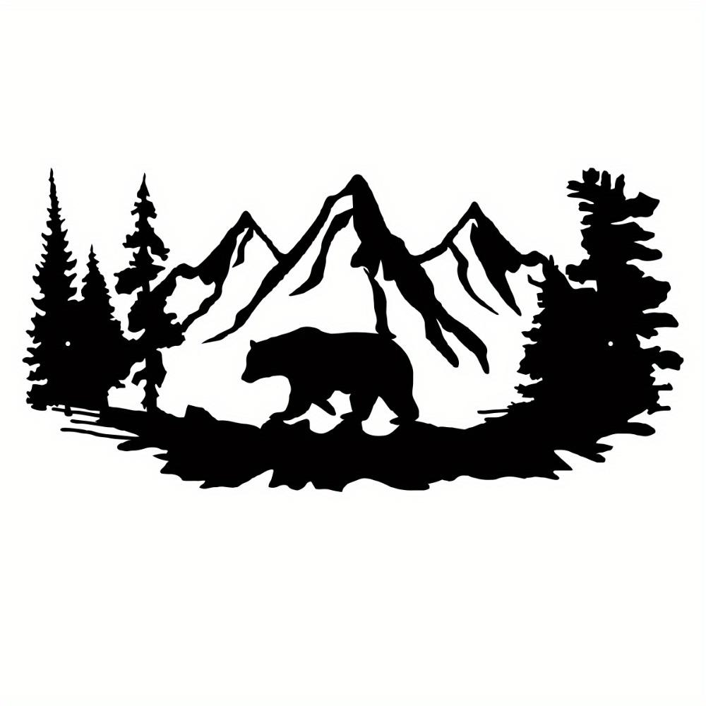 Forged Metal Bear Wall Art Modern Outdoor Decor Iron Animal Sculpture