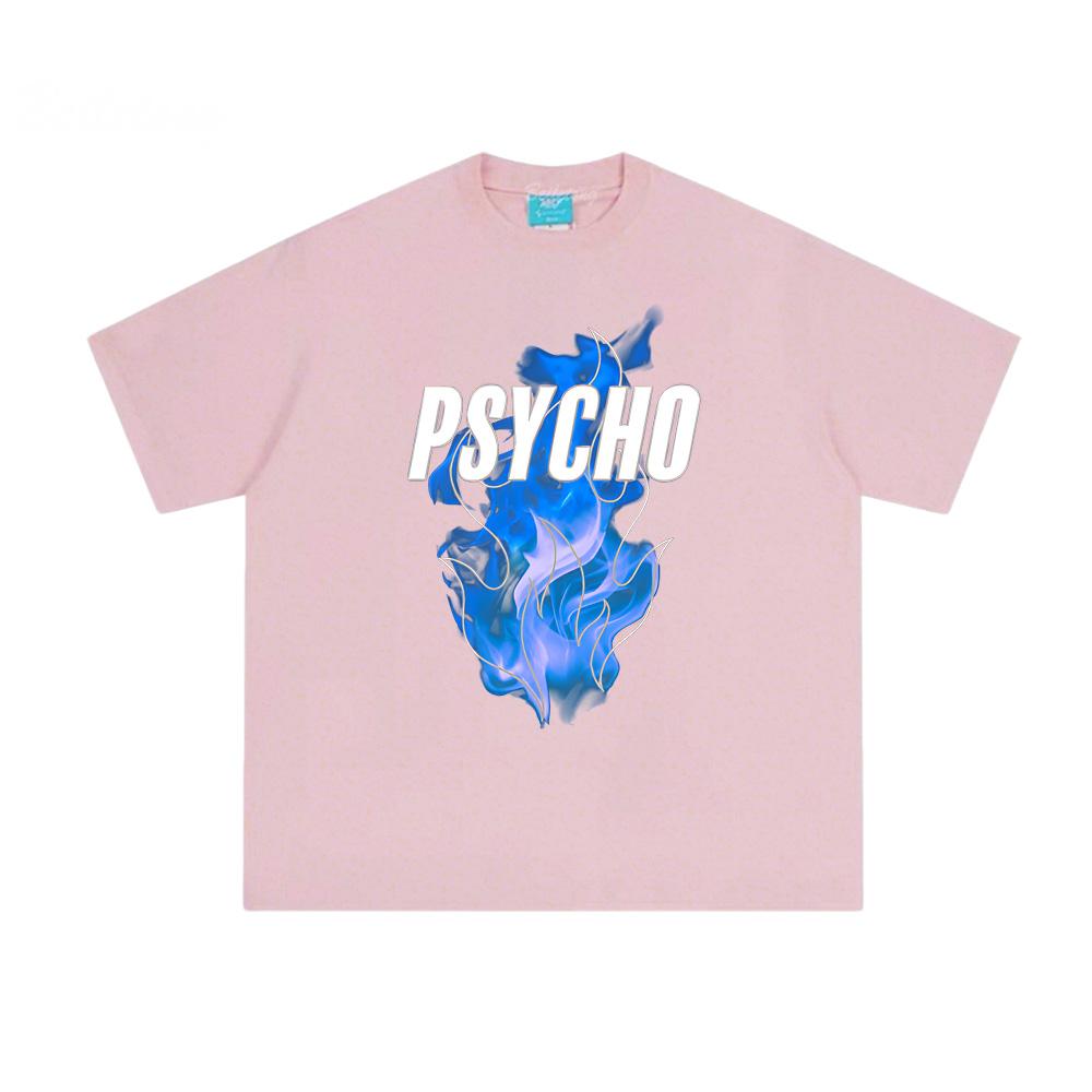 Psycho Blue Reflective Tee Dave 2026 NEW Hip Hop Graphic Printing T Shirt Summer 100% Cotton Vintage Punk Tops