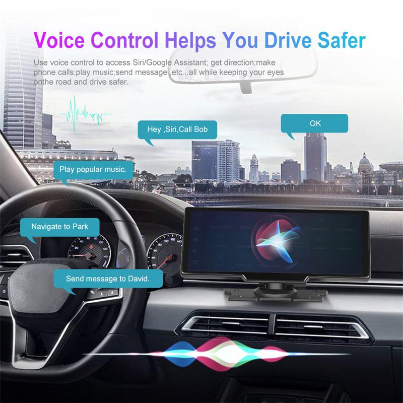 Car Mirror Video Recording Carplay & Android Auto Wireless Connection Gps Navigation Dashboard Dvr Ai Voice