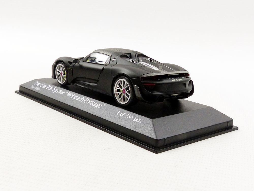Minichamps Scale Porsche 918 Spyder Weissach Package 2015 Matte Black 1/43