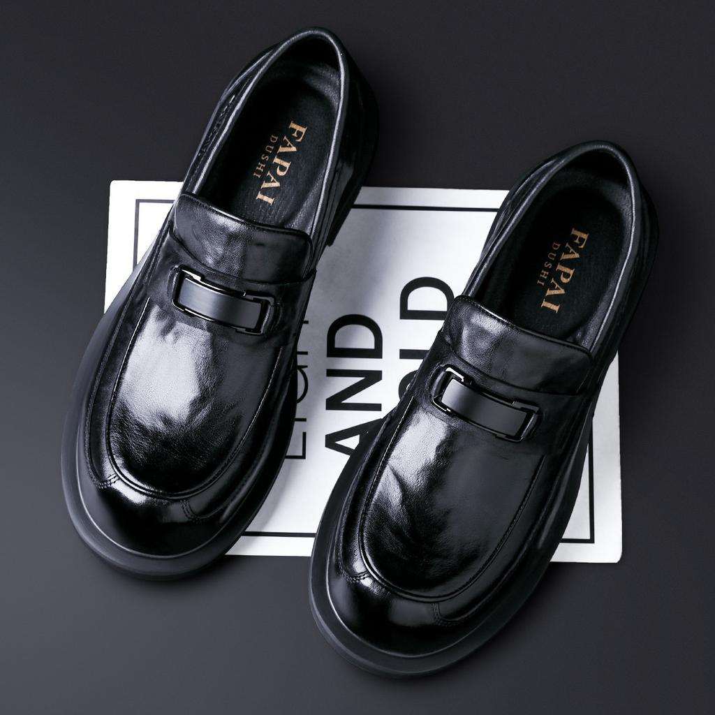 Autumn New Men's Leather Shoes Genuine Leather Cowhide British Style Men's Shoes Lazy One Pedal Business Casual Loafers Trend