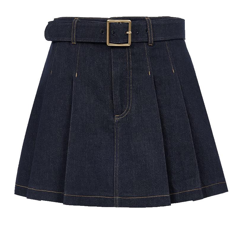 

VEROMODA Women s High-Waist Denim Skort with Belt S