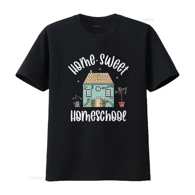 Homeschool Mama T Shirt Home Sweet Christian For Mom 3K Vintage Washed Streetwear Casual Versatile Soft Stretched Fashion