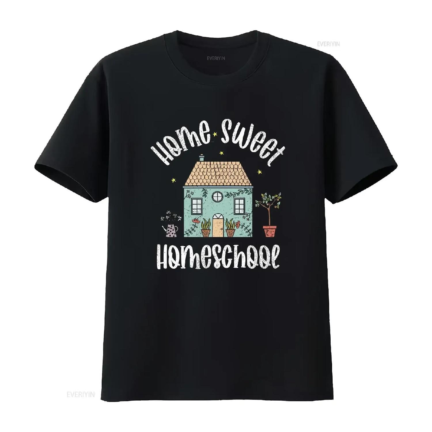 

Homeschool Mama T Shirt Home Sweet Christian For Mom 3K vintage Washed streetwear Casual Versatile Soft Stretched fashion XXXXXL різнокольоровий