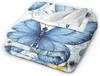 Butterfly Blanket Blue Butterflies Fleece Throw Blanket Soft Cozy Fuzzy Plush Warm Stuff Beautiful Butterfly Bedding Blankets