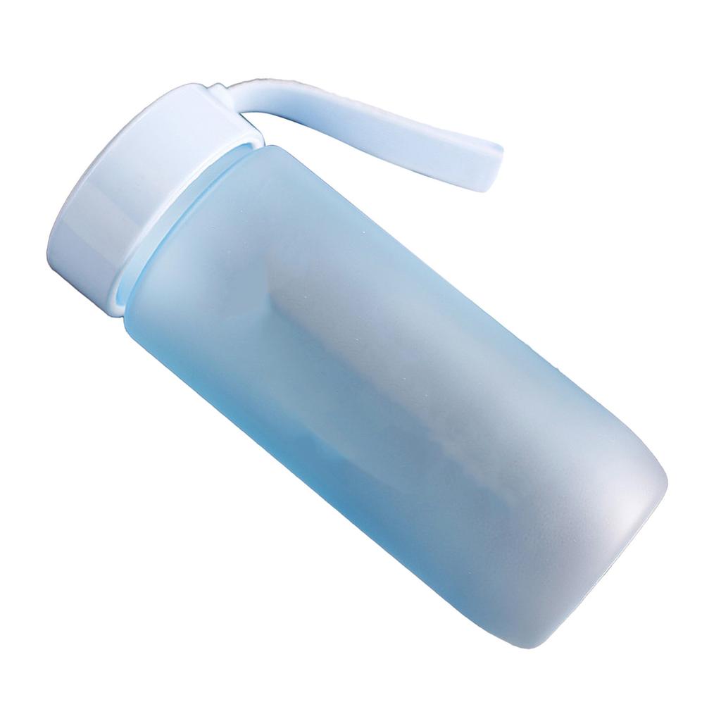 Plastic Water Bottle 600ml Leakproof Matte Reusable Sports Water Bottle with Carry Strap for Fitness Gym School Travel