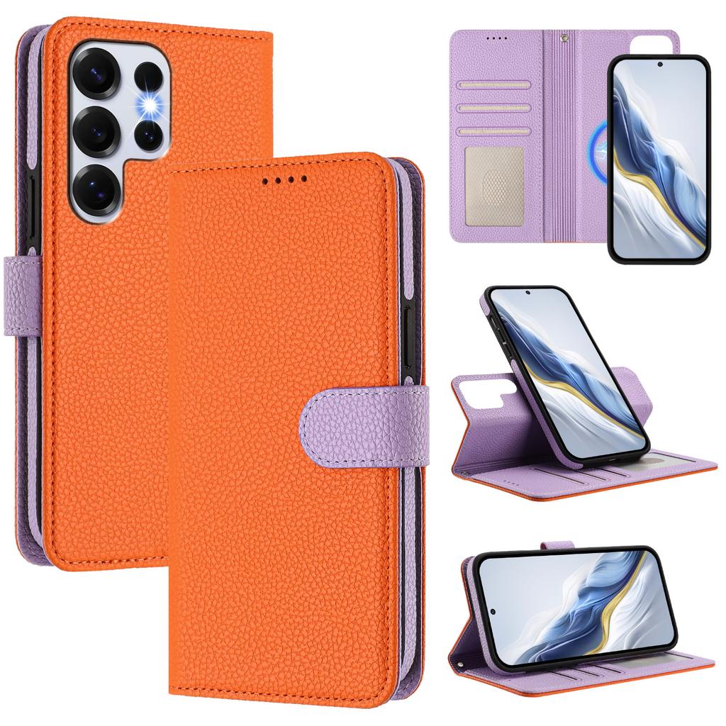 For Samsung Galaxy S25 Ultra Leather Magnetic Case Detachable Wallet Phone Cover with Hand Strap