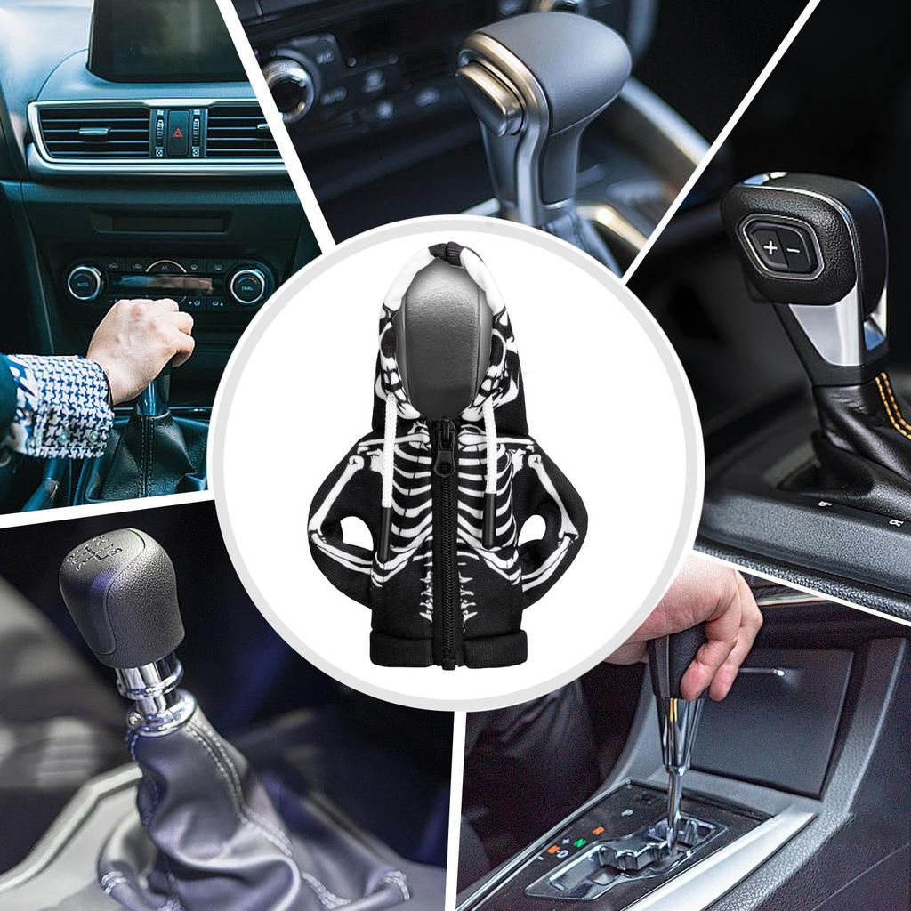 Car Shift Cover,Skull Hoodie for Gear Shift,SUV Gear Lever Knob Hoodie Skull Design |