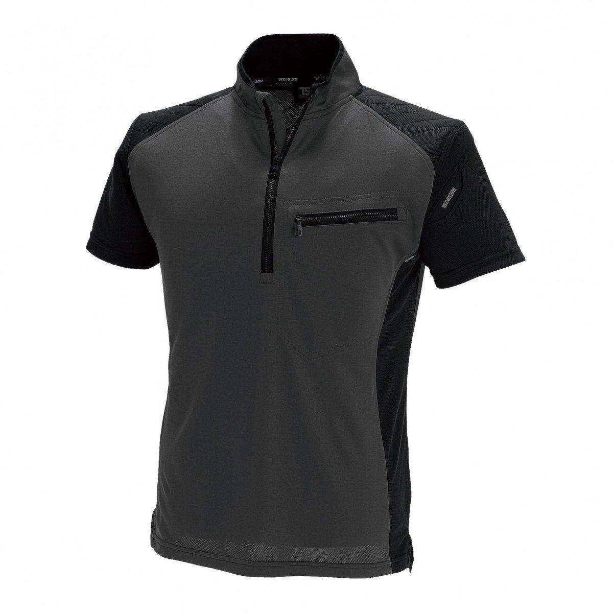 

TS DESIGN Work Knit Short Shirt 846355 Black x Charcoal Gray LL (Весна лето)