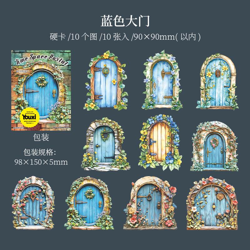 10pcs/1lot Kawaii Scrapbook Sticker Time Space Portal Scrapbooking Supplies Planner Decorative Stationery Sticker