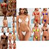 Clear Micro Bikini Straps Women Brazilian Gstring Set Thong Swimsuit Swimwear