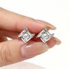 Small Square Zircon Stud Earrings, Luxury Crystal Earrings for Women, Vintage Fashion Bridal Wedding Jewelry Accessories
