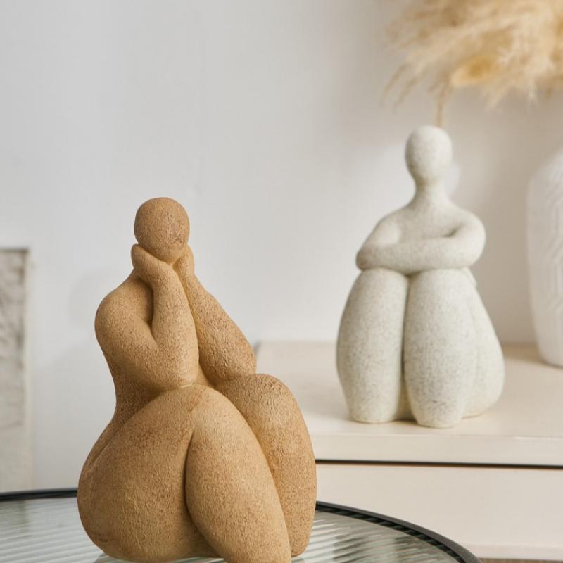 Abstract Seated Figure Home Decor Items Sculptures Minimalist Artistic Resin Statuesinterior Decoration Desktop Accent Ornaments