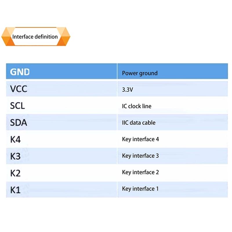 0,96-tommers OLED-skjerm Hvit/Blå 12864 Skjermmodul med Matrise 4 Tasters Grensesnitt Tastatur IIC SSD1315