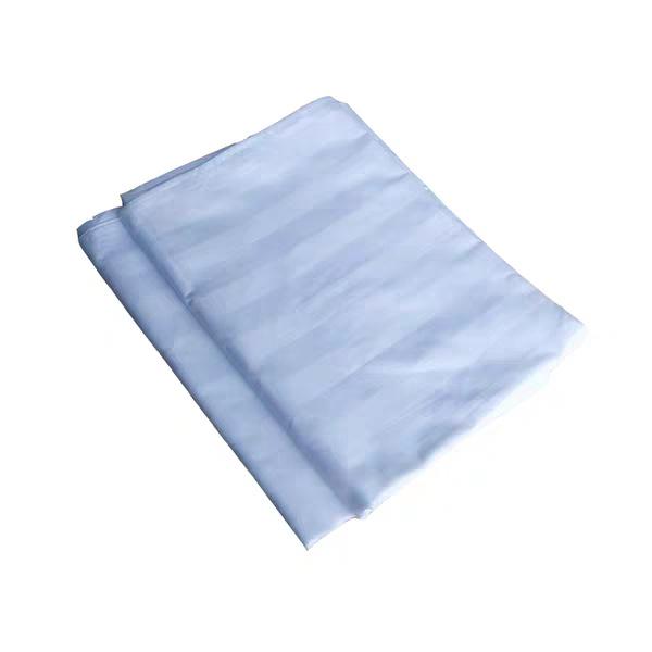 Cotton White Stripe Bed Sheet & Duvet Cover Set - Single/Double with Pillowcase