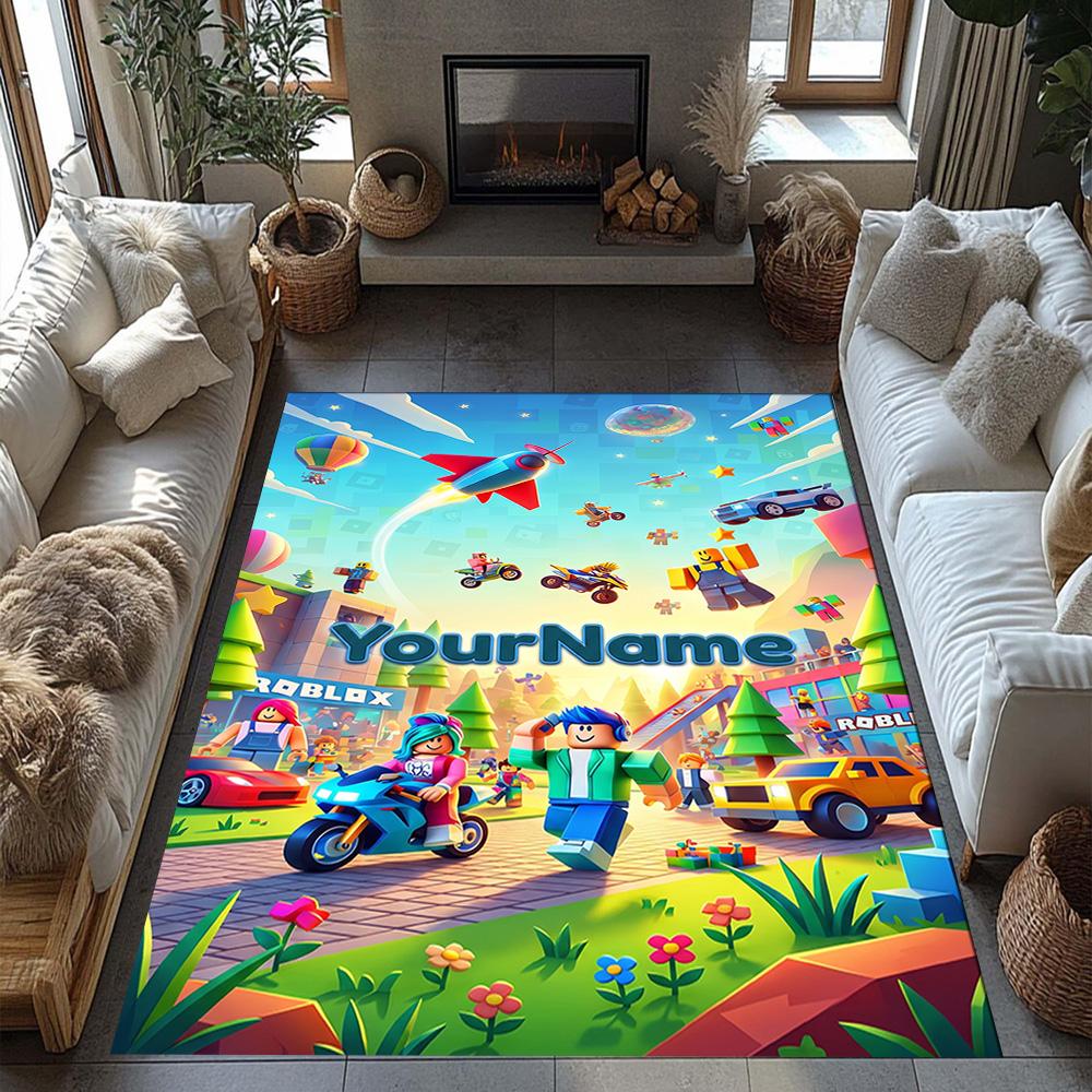Roblox 397 Customized Name Area Rug Suitable for Decorate room Study room Balcony Playrooms Anti-slip Rug Office home decor