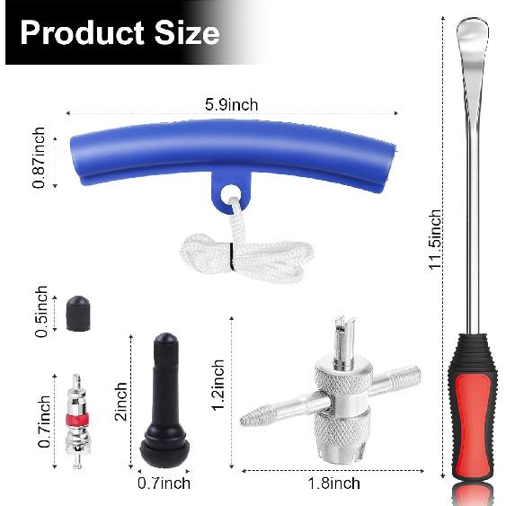 11.5" Tire Spoon Kit, 26Pcs Tire Changing Tool For Motorcycle Dirt Bike Lawn Tractor Bicycle, Motorcycle Tire Changer Tire Removal Tool With 3Pcs Rim
