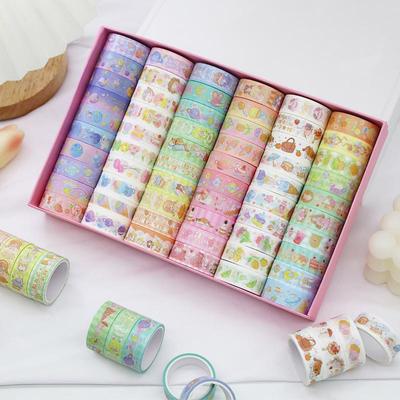 60 Rolls Cute Cartoon Washi Tape for DIY, Crafts, and Children's Stationery Gift Box