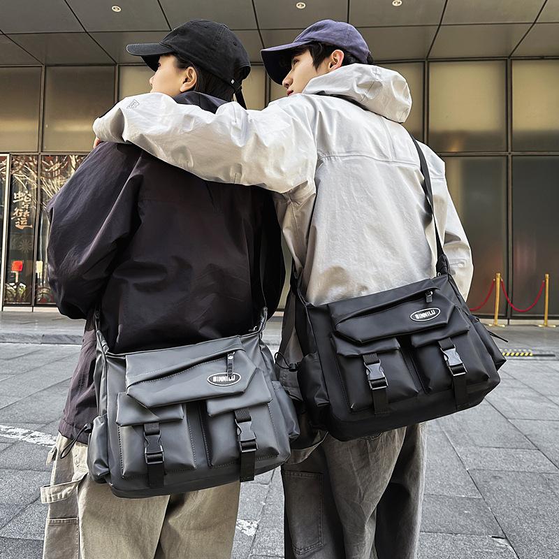 Crossbody bag men's and women's trendy brand tooling casual student mailman bag shoulder bag class commuter backpack