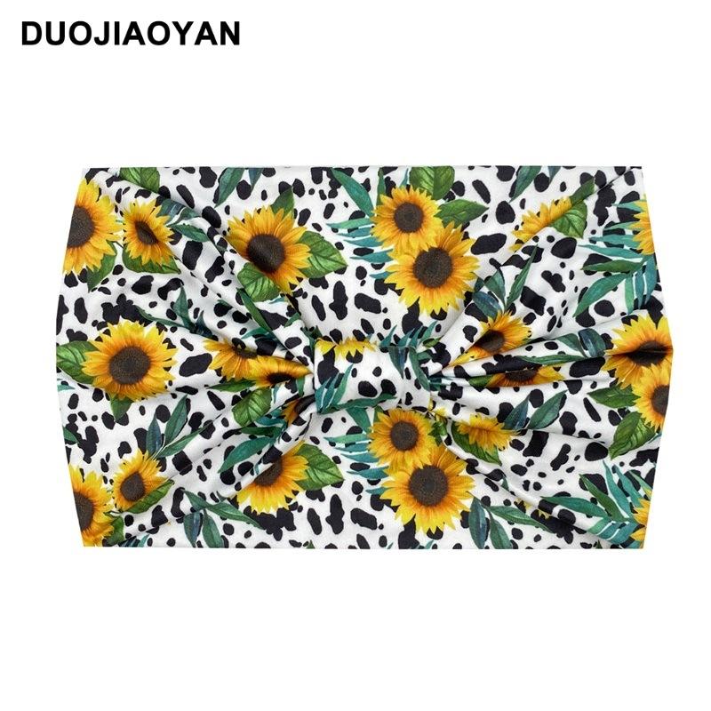 Knot Headband, Color Blocked Pattern Printed Sports Headband, Fashionable Polka Dot Wide Edge Elastic Headband