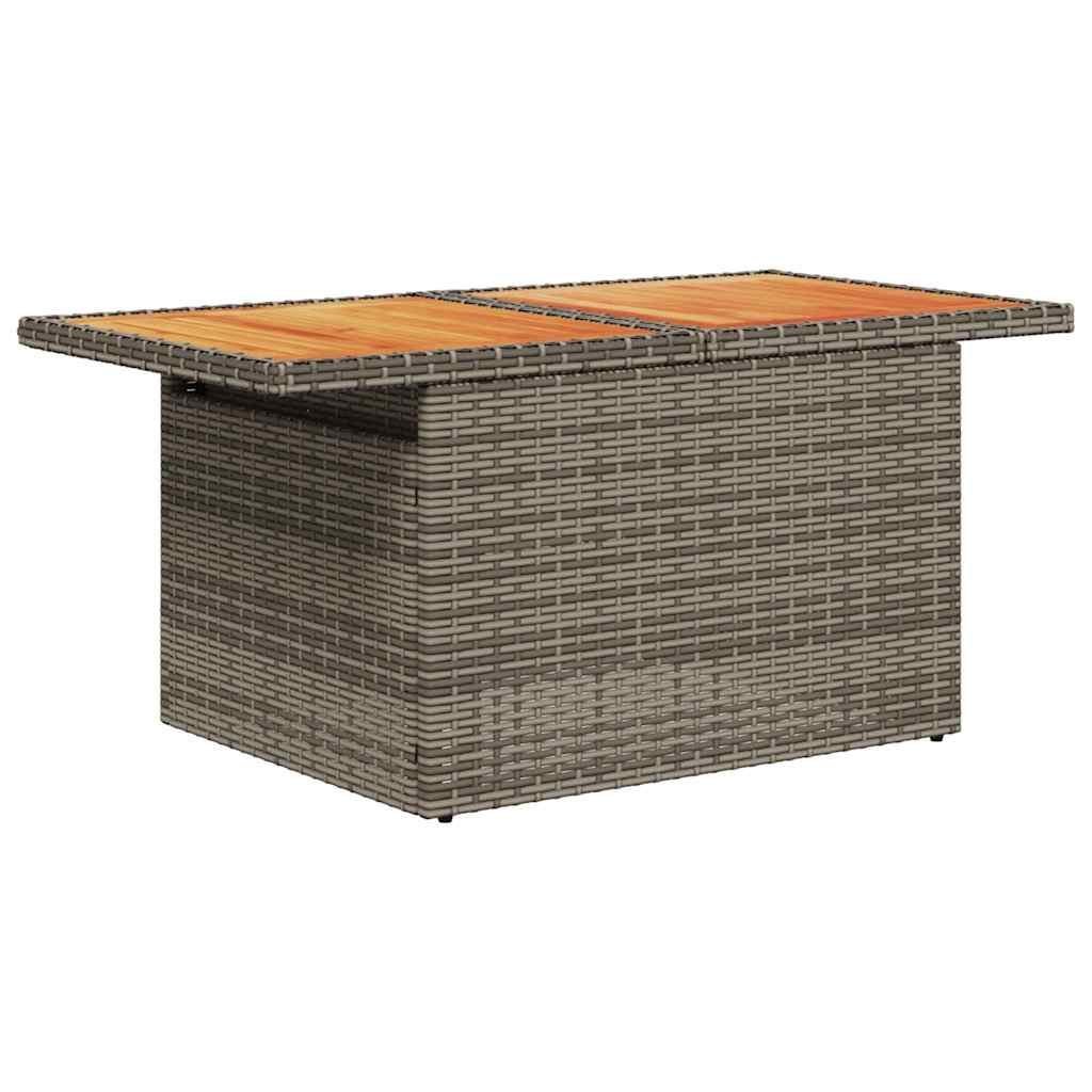 6 Piece Garden Sofa Set with Cushions Grey Poly Rattan & Acacia