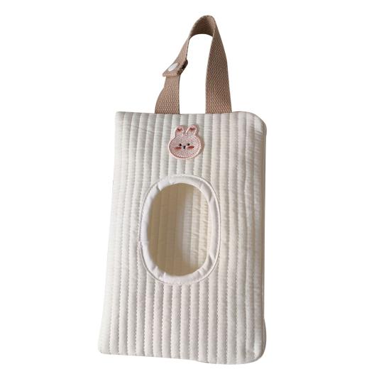 

Стеганый держатель для салфеток Портативный чехол для детских влажных салфеток Милый узор с животными Дорожный футляр для влажных салфеток Подвесная сумка для салфеток для подгузников для машины, коляски Rabbit белый