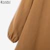 ZANZEA Women Long Sleeve Blouse and Shorts Summer Two Piece Suit Sets