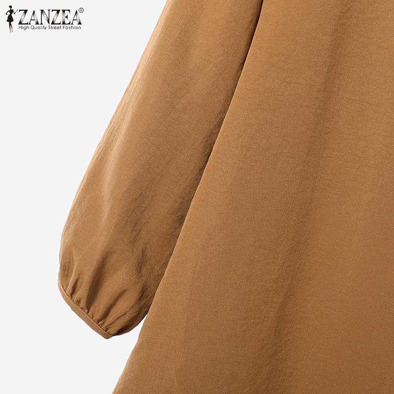 ZANZEA Women Long Sleeve Blouse and Shorts Summer Two Piece Suit Sets