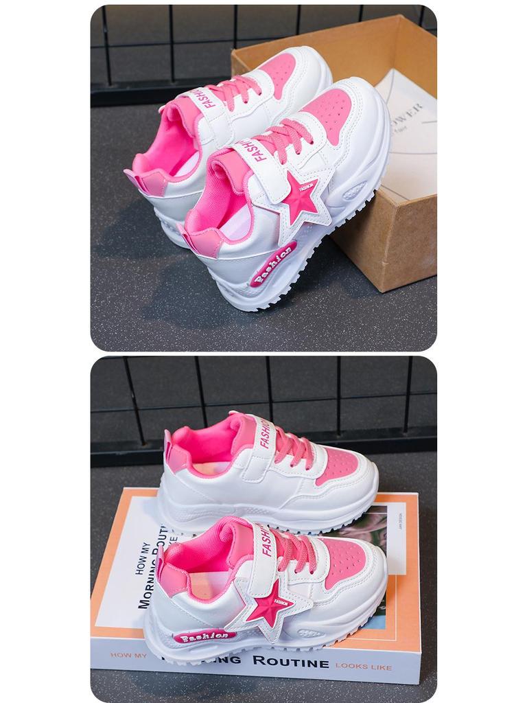2025 New Style Girls' Non-Slip Leather Sports Shoes with Soft Sole – Versatile, Fashionable for Middle and Big Kids