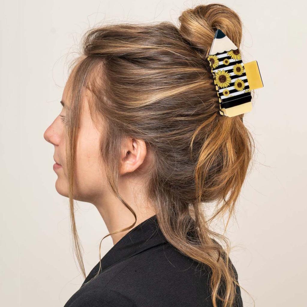 Creative Women's Shark Clip Cartoon Cute Pencil Shaped Ponytail Clip Home Travel Festival Party Lazy Style Hair Accessories
