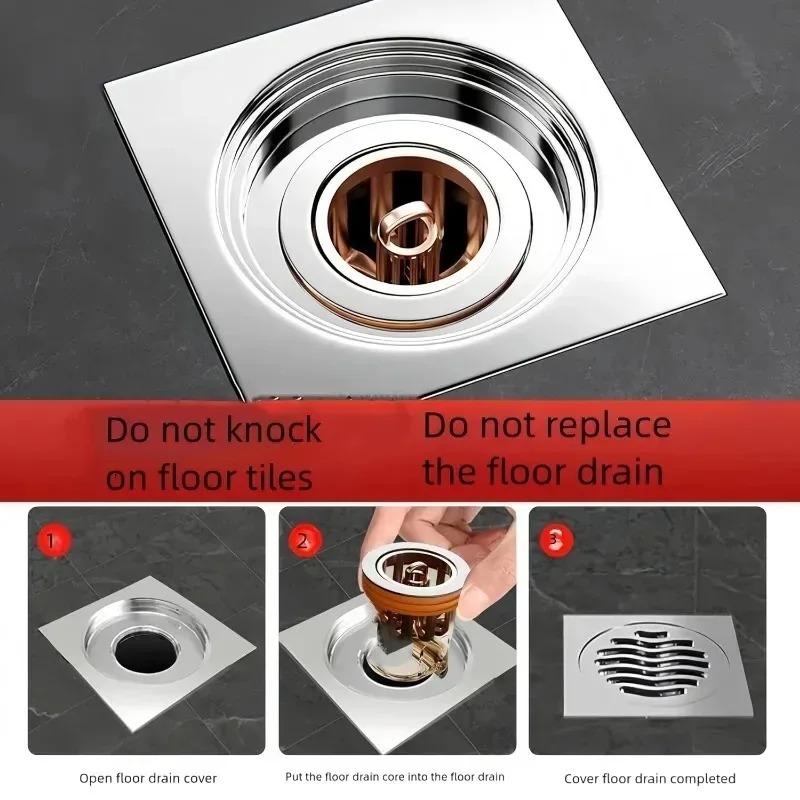 6/1PCS Gravity-Induction Floor Drain-Core Toilet Deodorant Anti-Odor No Smell Bathroom Toilet Sewer Shower Drain for Bathtub