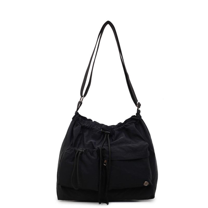 Nylon Tote Bag For Travel With Drawstring Closure And Spacious Design For Casual Use