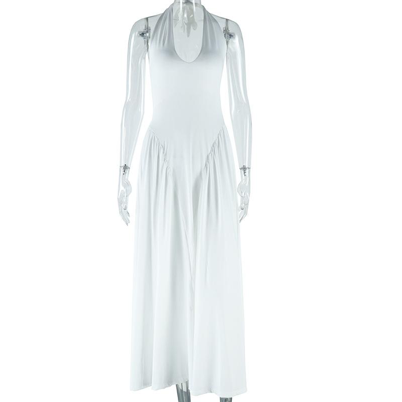 

Весна и лето Европейский и Американский стиль, сексуальная и модная женская одежда, однотонное платье с открытыми плечами, платье-пуловер без рукавов S белый