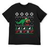 Dinosaur Ugly Christmas Sweater - Funny Christmas Gift T-Shirt Summer Shirt Luxury Designer T Shirts Men