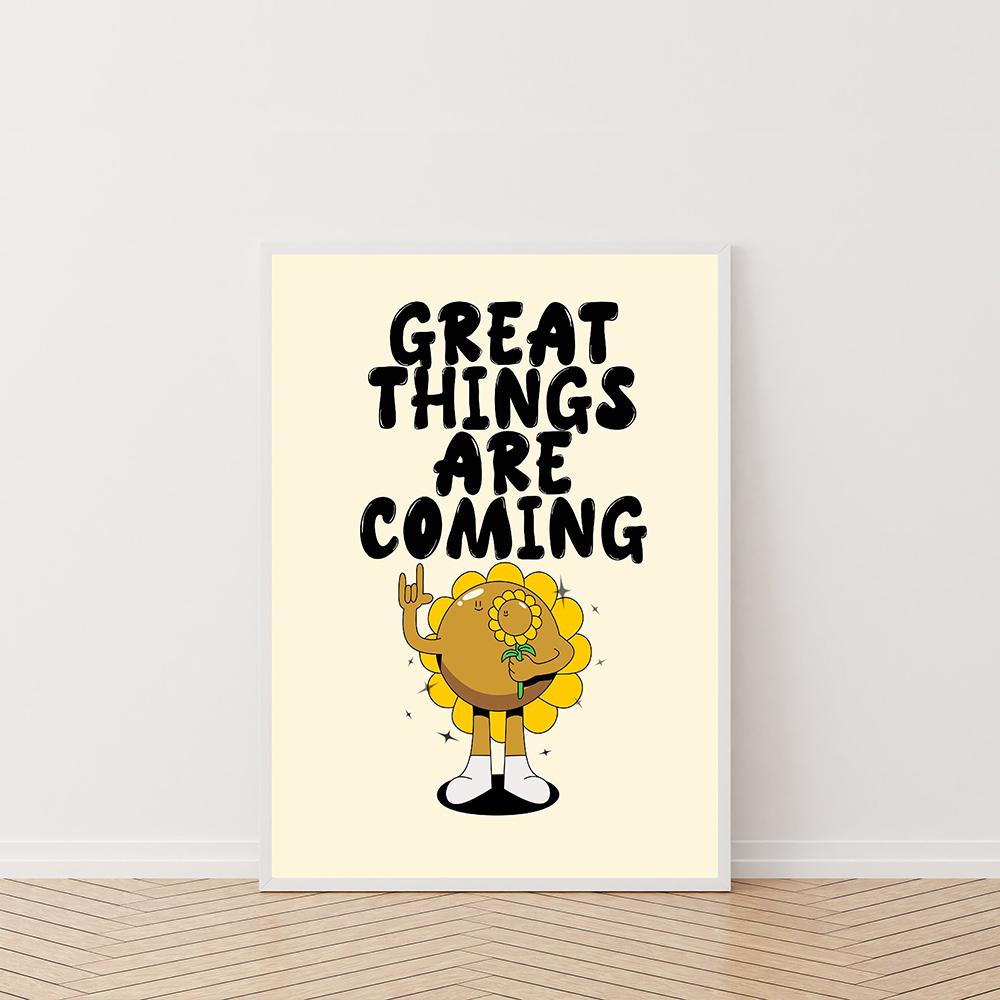 Retro Music Dance Record Player Poster And Print Flower Happy Quote Wall Art Canvas Painting Picture for Living Room Home Decor