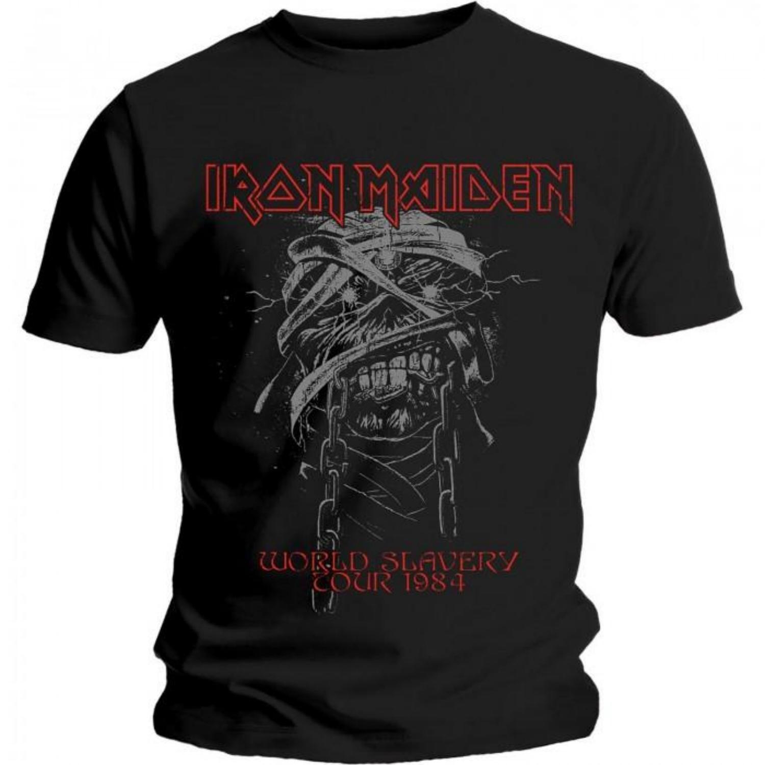Iron Maiden Unisex Adult World Slavery 1984 Tour T-Shirt S чёрный
